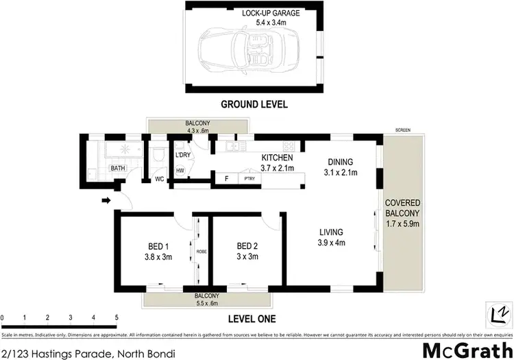 Floorplan of Homely apartment listing, 2/123 Hastings Parade, North Bondi NSW 2026