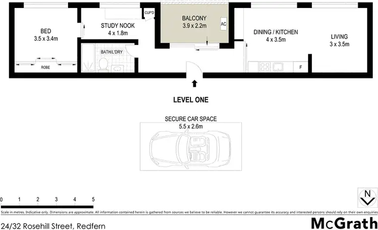 Floorplan of Homely unit listing, 24/32 Rosehill Street, Redfern NSW 2016