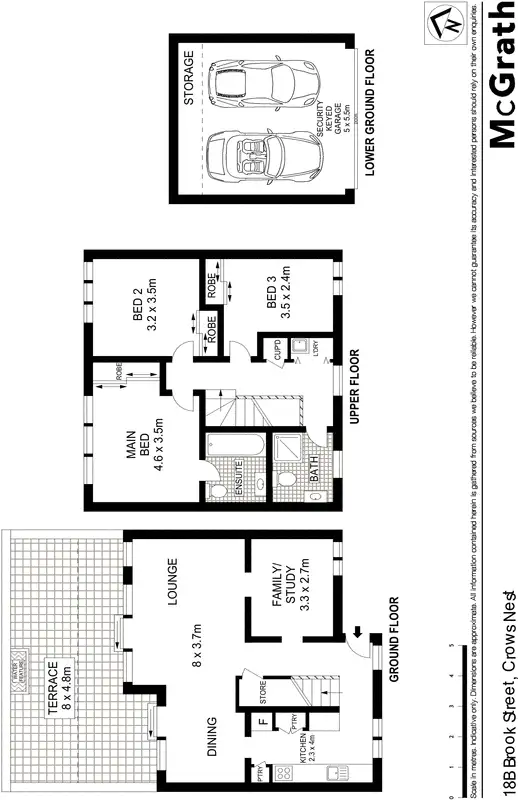 Floorplan of Homely townhouse listing, 18B Brook Street, Crows Nest NSW 2065
