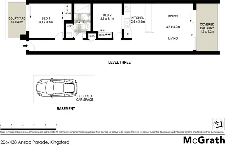 Floorplan of Homely apartment listing, 206/438 Anzac Parade, Kingsford NSW 2032