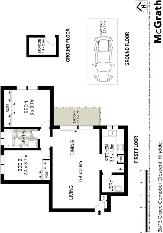 Floorplan of Homely apartment listing, 38/13 Grace Campbell Crescent, Hillsdale NSW 2036