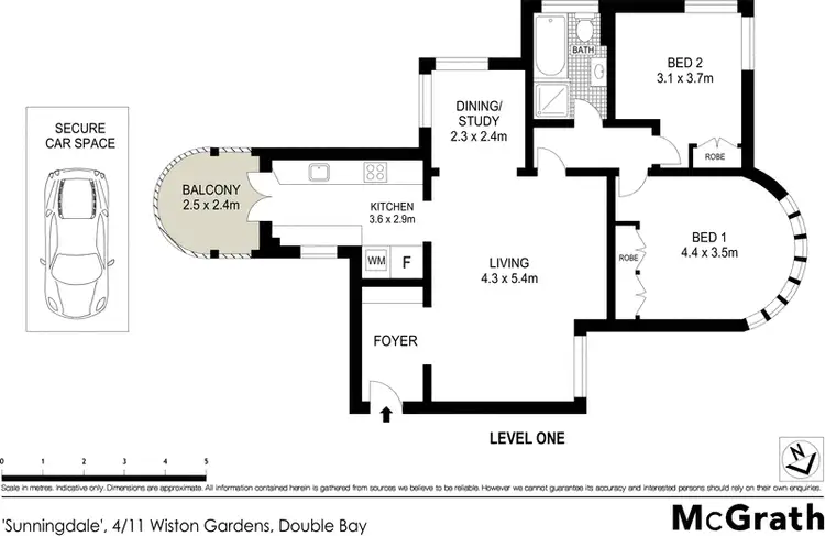 Floorplan of Homely apartment listing, 'Sunningdale', 4/11 Wiston Gardens, Double Bay NSW 2028