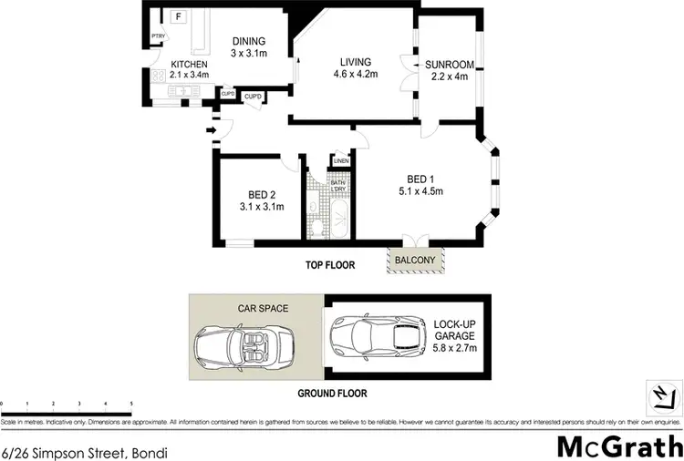 Floorplan of Homely apartment listing, 6/26 Simpson Street, Bondi Beach NSW 2026