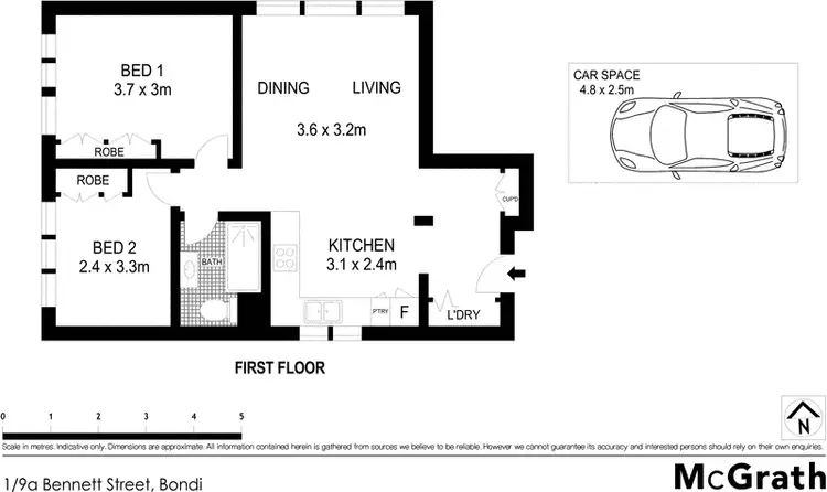 Floorplan of Homely apartment listing, 1/9A Bennett Street, Bondi NSW 2026