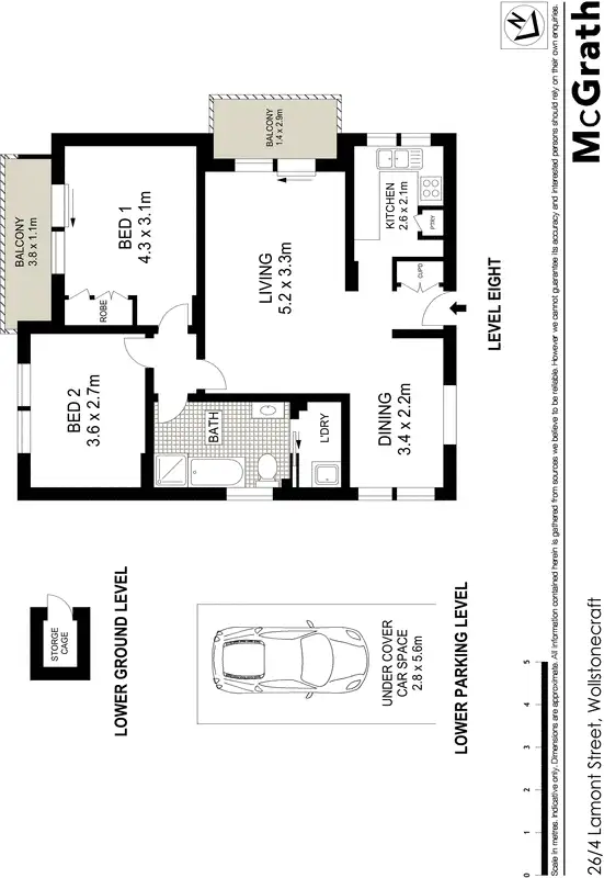 Floorplan of Homely apartment listing, 26/4 Lamont Street, Wollstonecraft NSW 2065
