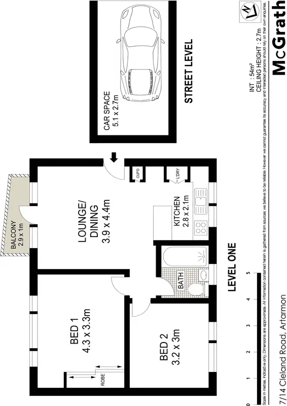 Floorplan of Homely apartment listing, 7/14 Cleland Road, Artarmon NSW 2064