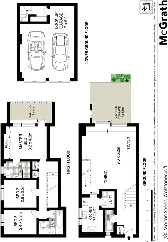 Floorplan of Homely townhouse listing, 1/30 Morton Street, Wollstonecraft NSW 2065