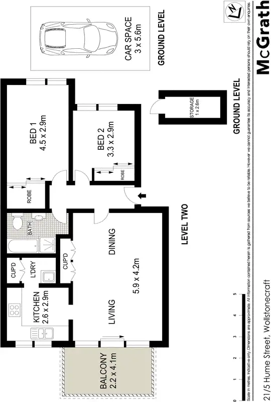 Floorplan of Homely apartment listing, 21/5 Hume Street, Wollstonecraft NSW 2065