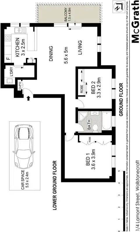 Floorplan of Homely apartment listing, 1/4 Lamont Street, Wollstonecraft NSW 2065