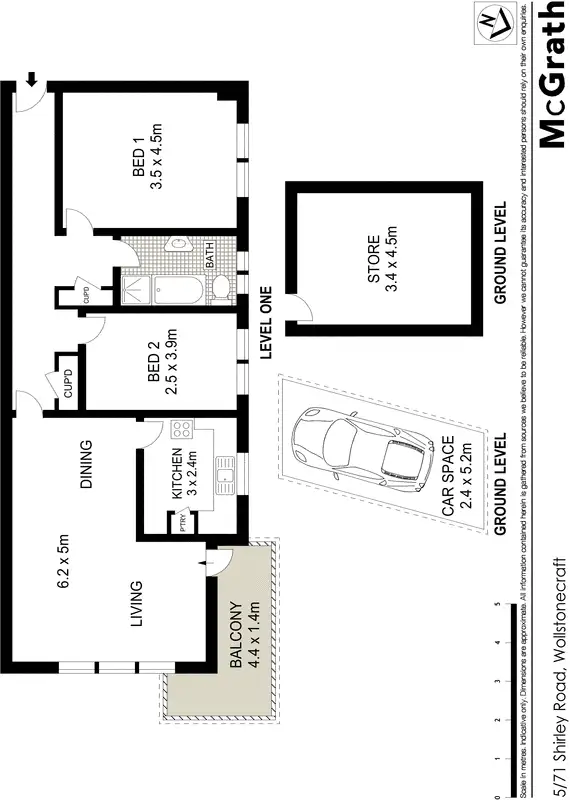 Floorplan of Homely apartment listing, 5/71 Shirley Road, Wollstonecraft NSW 2065