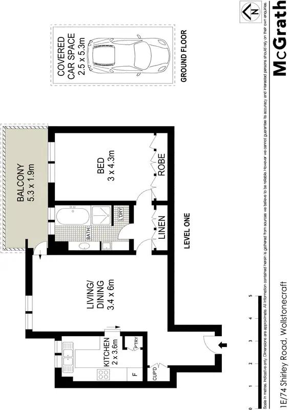 Floorplan of Homely apartment listing, 1E/74 Shirley Road, Wollstonecraft NSW 2065