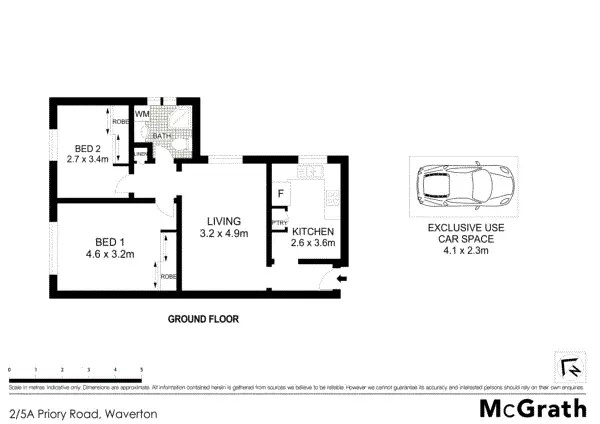 Floorplan of Homely apartment listing, 2/5A Priory Road, Waverton NSW 2060