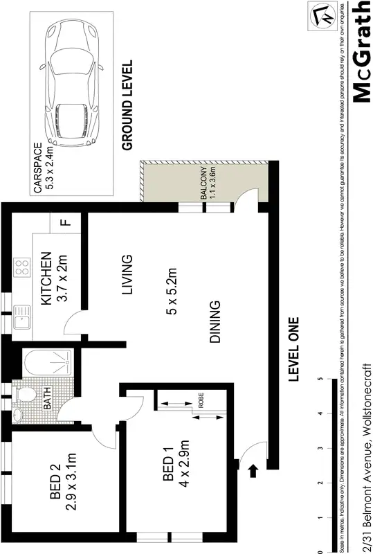 Floorplan of Homely apartment listing, 2/31 Belmont Avenue, Wollstonecraft NSW 2065