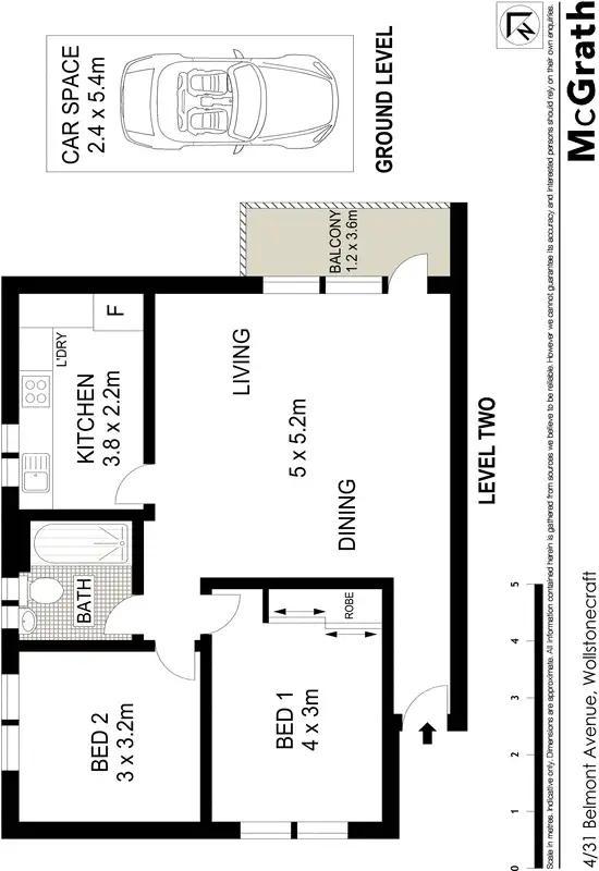 Floorplan of Homely apartment listing, 4/31 Belmont Avenue, Wollstonecraft NSW 2065