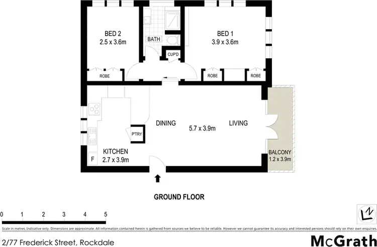 Floorplan of Homely apartment listing, 2/77 Frederick Street, Rockdale NSW 2216