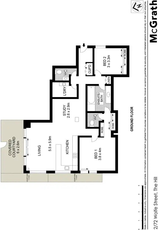 Floorplan of Homely apartment listing, 2/72 Wolfe Street, The Hill NSW 2300
