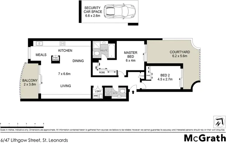 Floorplan of Homely apartment listing, 6/47 Lithgow Street, St Leonards NSW 2065
