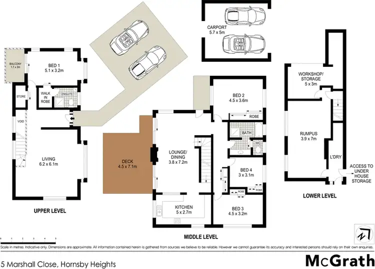Floorplan of Homely house listing, 5 Marshall Close, Hornsby Heights NSW 2077