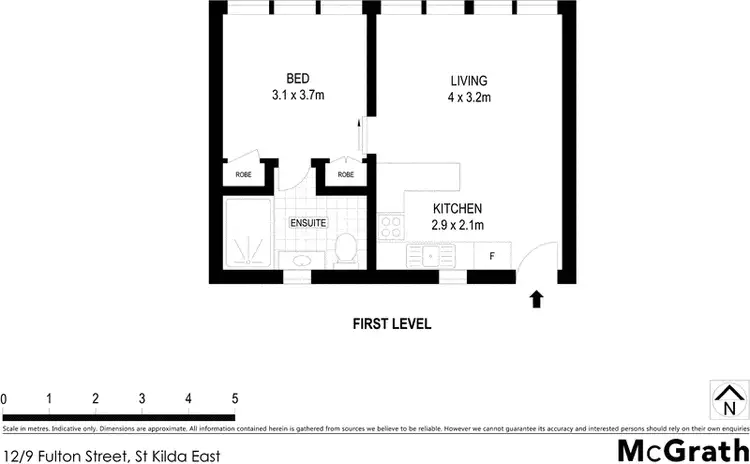 Floorplan of Homely apartment listing, 12/9 Fulton Street, St Kilda East VIC 3183