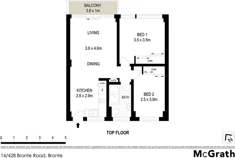 Floorplan of Homely apartment listing, 14/428 Bronte Road, Bronte NSW 2024