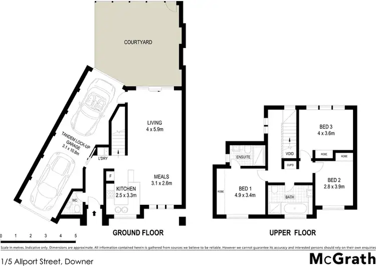 Floorplan of Homely townhouse listing, 1/5 Allport Street, Downer ACT 2602