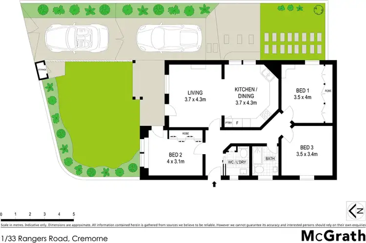 Floorplan of Homely apartment listing, 1/33 Rangers Road, Cremorne NSW 2090