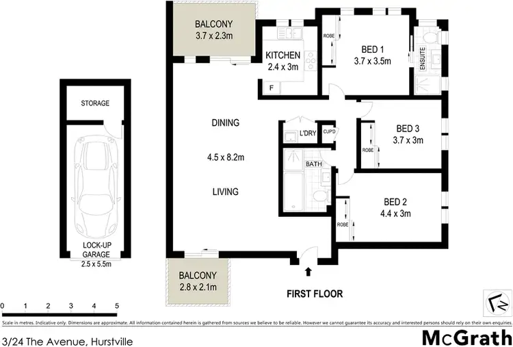 Floorplan of Homely apartment listing, 3/24 The Avenue, Hurstville NSW 2220