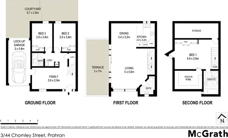 Floorplan of Homely townhouse listing, 3/44 Chomley Street, Prahran VIC 3181