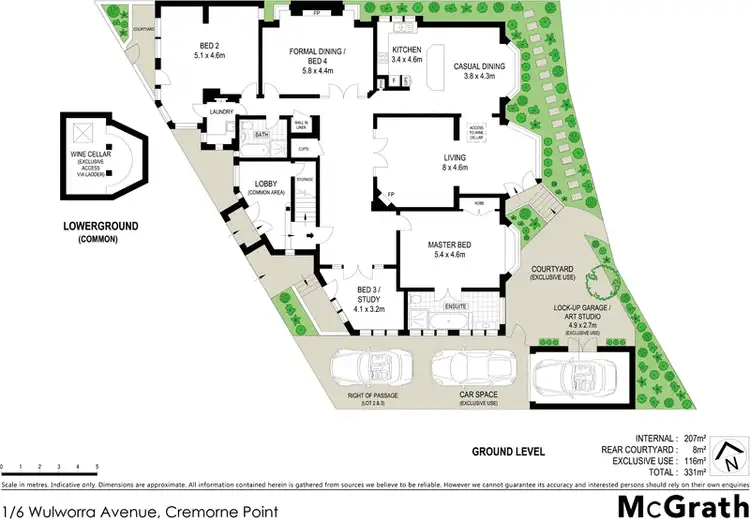 Floorplan of Homely apartment listing, 1/6 Wulworra Avenue, Cremorne Point NSW 2090