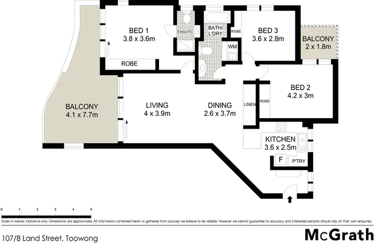 Floorplan of Homely apartment listing, 107/8 Land Street, Toowong QLD 4066