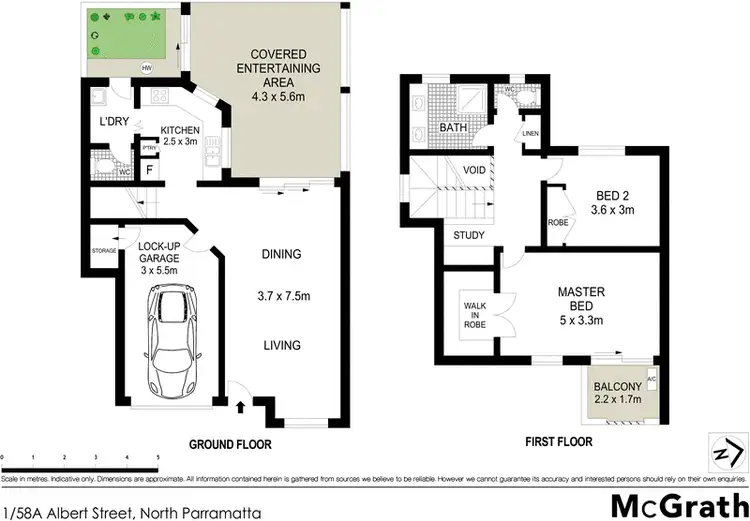 Floorplan of Homely townhouse listing, 1/58A Albert Street, North Parramatta NSW 2151