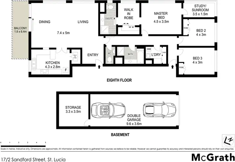 Floorplan of Homely apartment listing, 17/2 Sandford Street, St Lucia QLD 4067