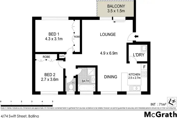 Floorplan of Homely apartment listing, 4/76 Swift Street, Ballina NSW 2478