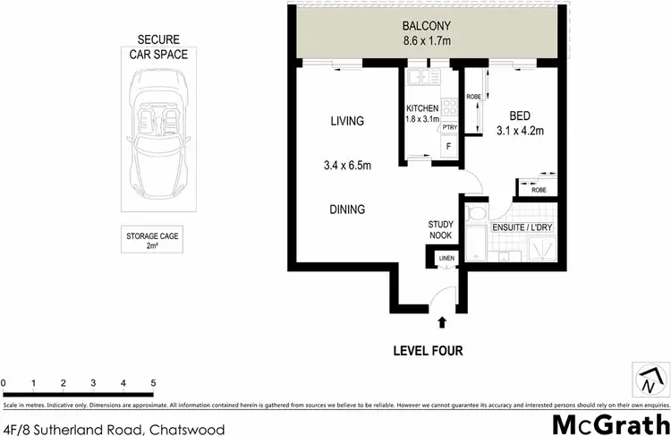 Floorplan of Homely apartment listing, 4F/8 Sutherland Road, Chatswood NSW 2067
