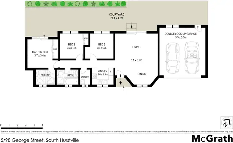 Floorplan of Homely villa listing, 5/98 George Street, South Hurstville NSW 2221