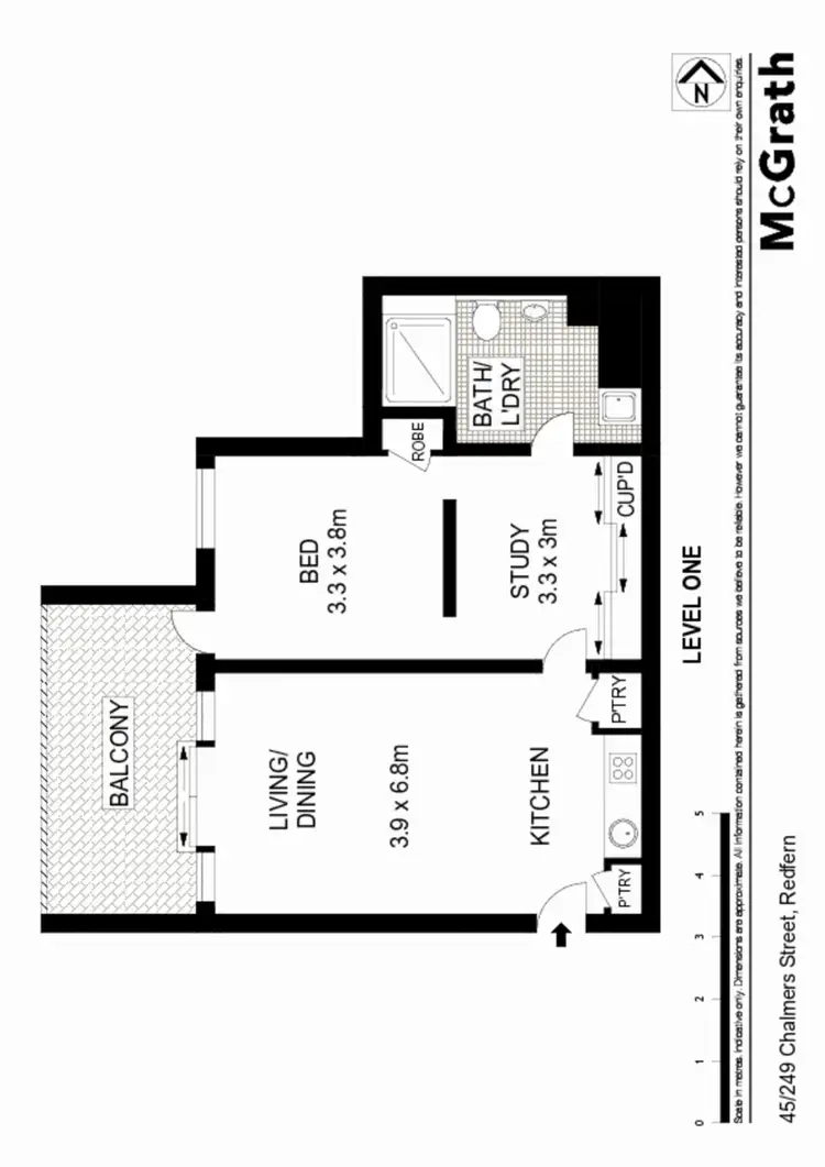 Floorplan of Homely apartment listing, 45/249 Chalmers Street, Redfern NSW 2016