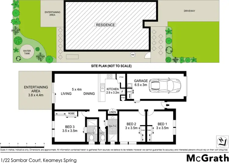 Floorplan of Homely semi-detached listing, 1/22 Sambar Court, Kearneys Spring QLD 4350