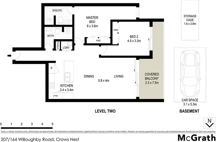 Floorplan of Homely apartment listing, 207/164 Willoughby Road, Crows Nest NSW 2065