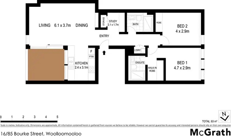Floorplan of Homely apartment listing, 16/85 Bourke Street, Woolloomooloo NSW 2011
