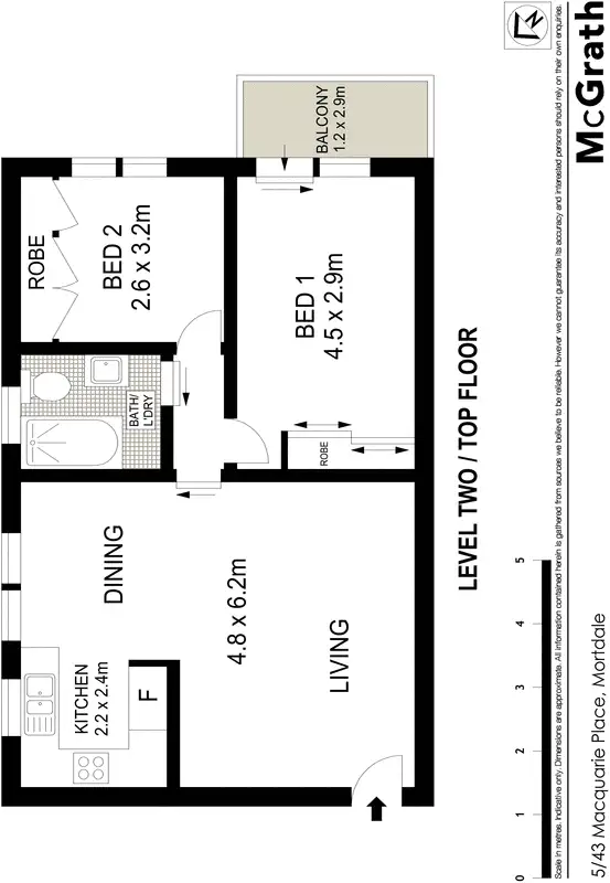 Floorplan of Homely apartment listing, 5/43 Macquarie Place, Mortdale NSW 2223