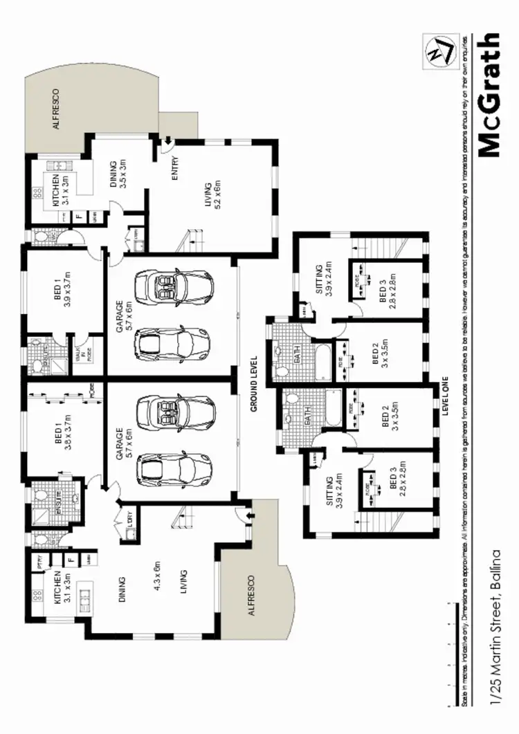 Floorplan of Homely townhouse listing, 1/25 Martin Street, Ballina NSW 2478