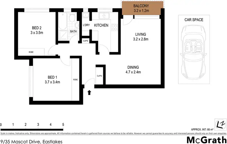 Floorplan of Homely apartment listing, 9/35 Mascot Drive, Eastlakes NSW 2018