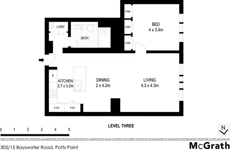 Floorplan of Homely apartment listing, 305/15 Bayswater Road, Potts Point NSW 2011