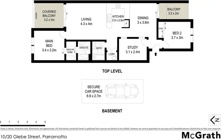 Floorplan of Homely apartment listing, 10/20 Glebe Street, Parramatta NSW 2150