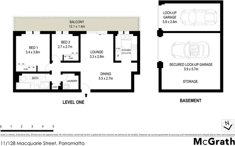 Floorplan of Homely apartment listing, 11/128 Macquarie Street, Parramatta NSW 2150
