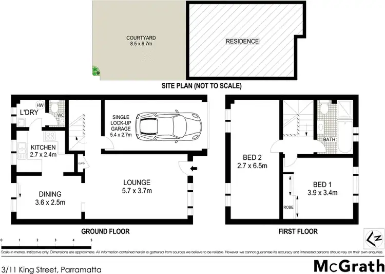 Floorplan of Homely townhouse listing, 3/11 King Street, Parramatta NSW 2150
