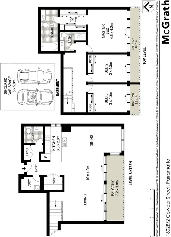 Floorplan of Homely apartment listing, 1602B/8 Cowper Street, Parramatta NSW 2150