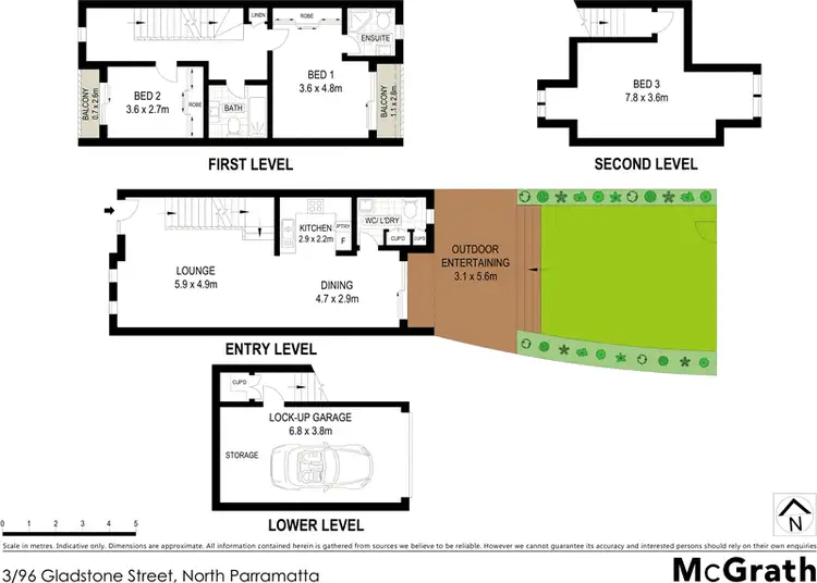 Floorplan of Homely townhouse listing, 3/96 Gladstone Street, North Parramatta NSW 2151
