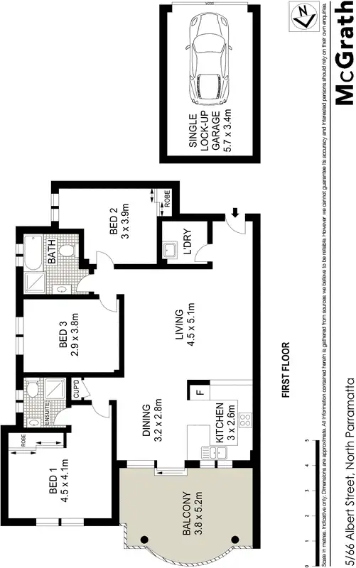 Floorplan of Homely apartment listing, 5/66 Albert Street, North Parramatta NSW 2151