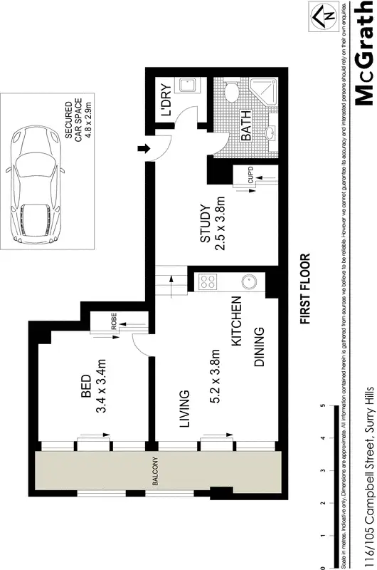 Floorplan of Homely apartment listing, 116/105 Campbell Street, Surry Hills NSW 2010